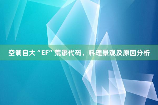 空调自大“EF”荒谬代码，料理景观及原因分析